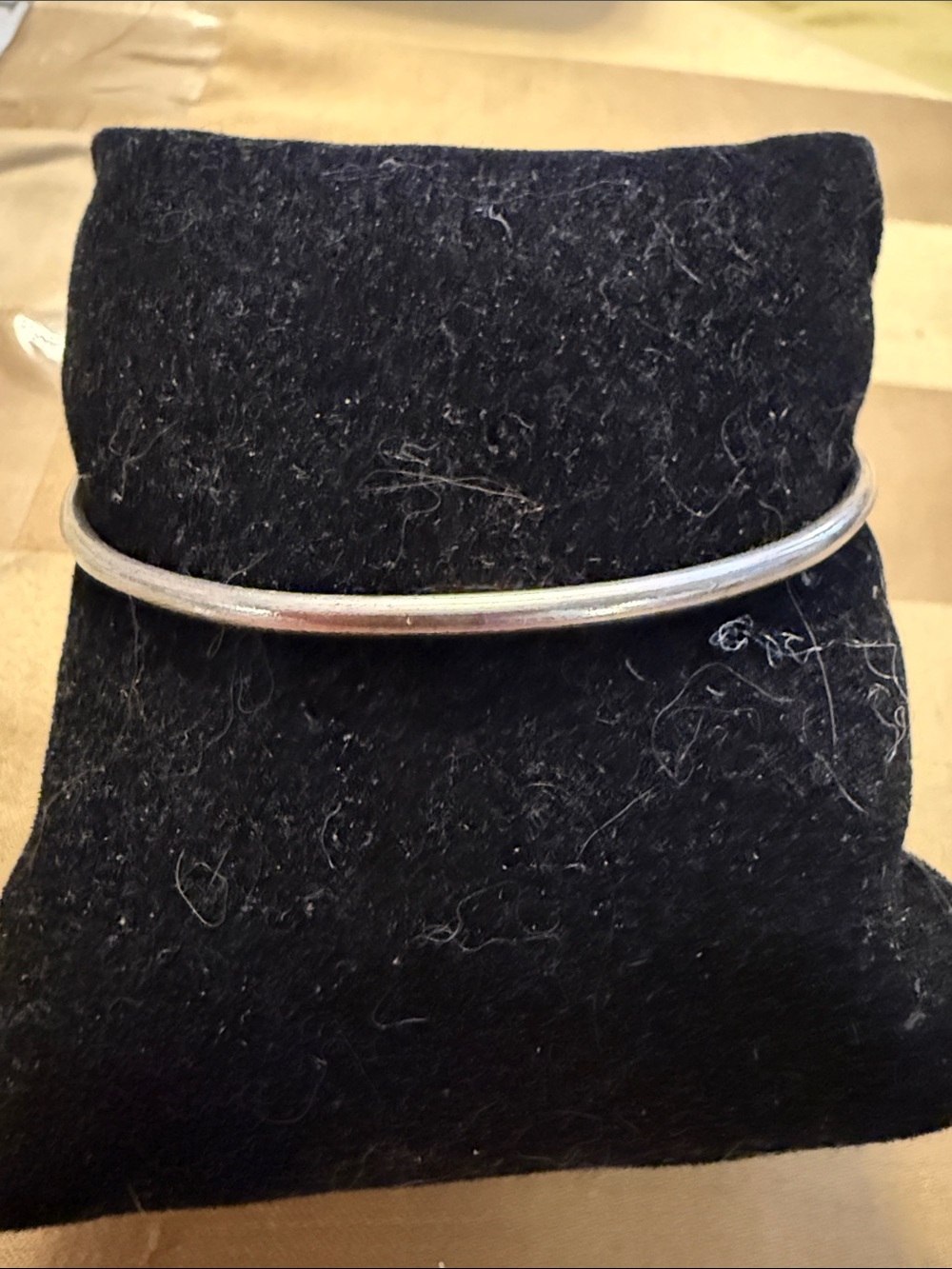 Simple Sterling-Color Rounded Bangle Bracelet